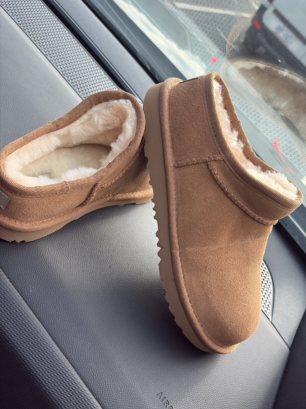 UGG Kids Brown Shearling-Lined Slipper Boots
